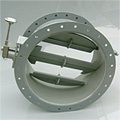 ダンパー　PVC 500A　分割羽根タイプ　ボディ:ダクト管使用　半開状態